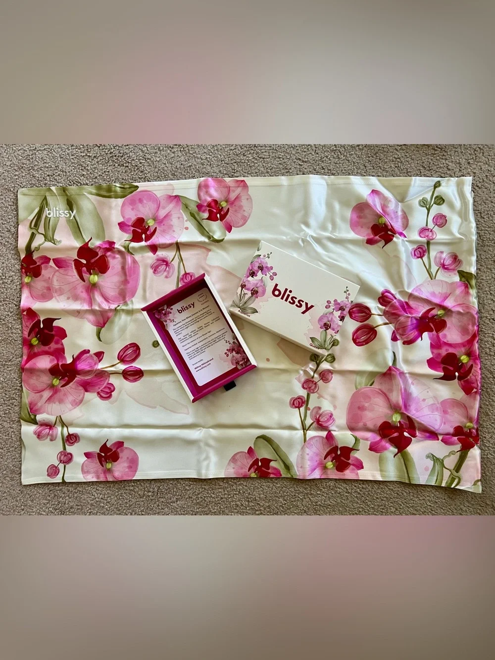 Blissy Limited Edition Zodiac Floral Silk Sleep Mask and Pillowcase Bundle - NWT